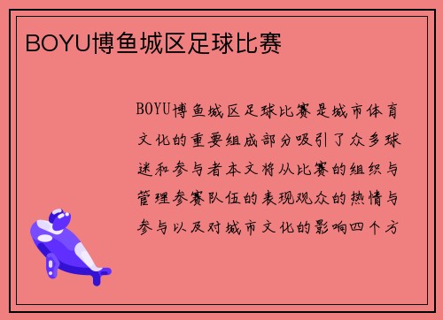 BOYU博鱼城区足球比赛